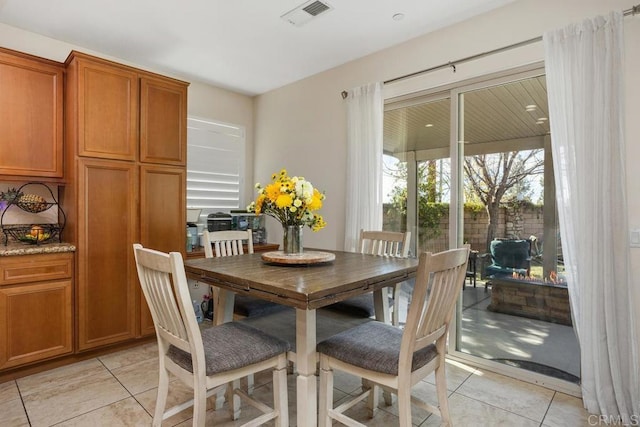 view of tiled dining room