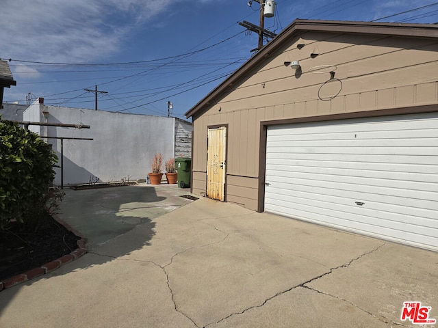 view of garage