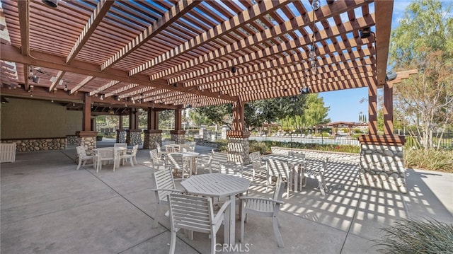 view of patio / terrace with a pergola