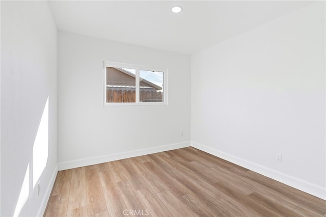 empty room featuring light wood-type flooring