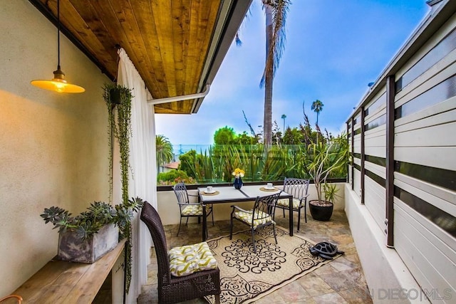 balcony featuring a patio