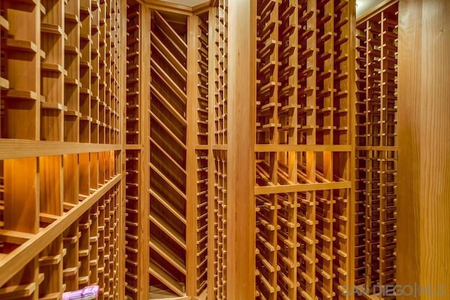 view of wine cellar