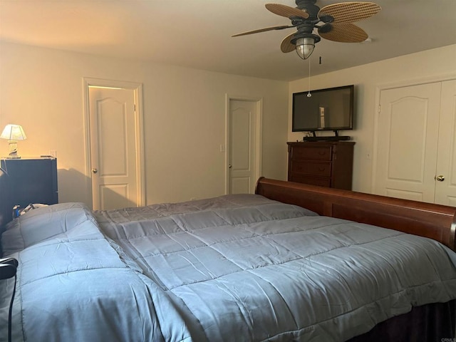 bedroom with a ceiling fan