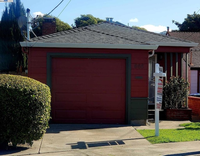 view of garage