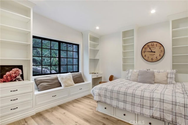 bedroom featuring light hardwood / wood-style flooring