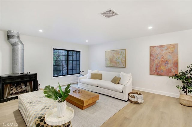 living room featuring light hardwood / wood-style flooring