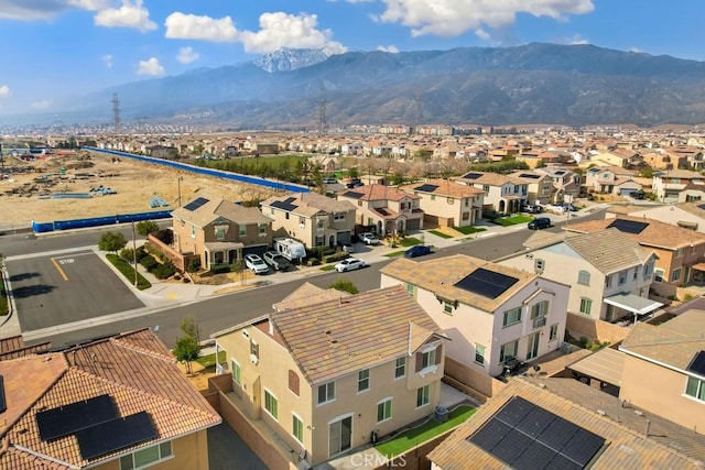 aerial view with a mountain view