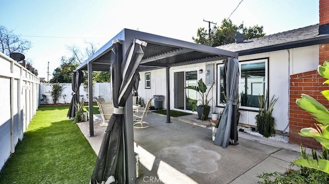 view of patio with a pergola