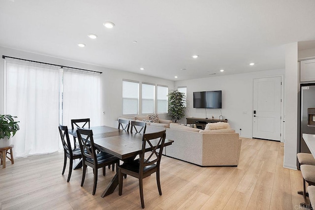 dining area featuring light hardwood / wood-style floors