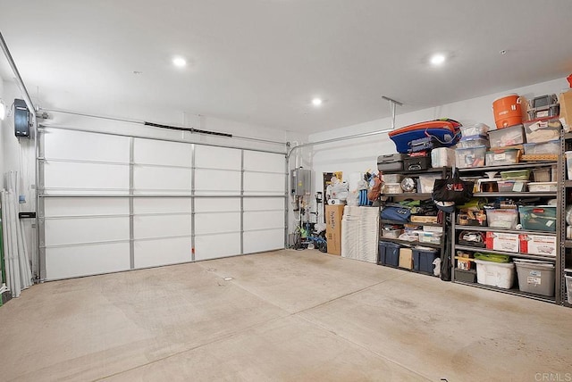 garage with electric panel