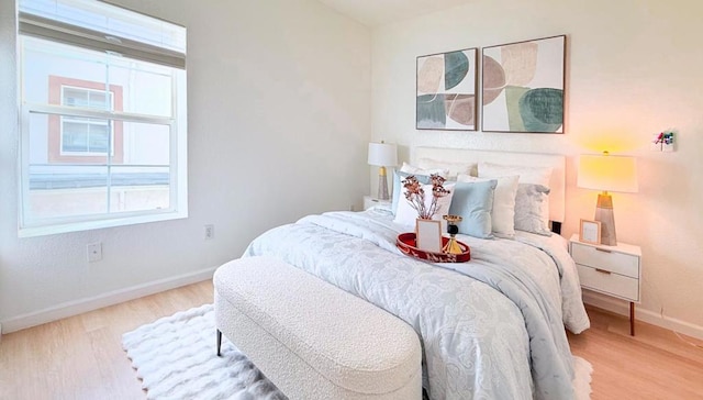 bedroom featuring light hardwood / wood-style flooring