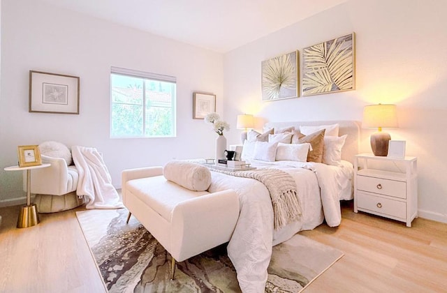 bedroom featuring light hardwood / wood-style flooring