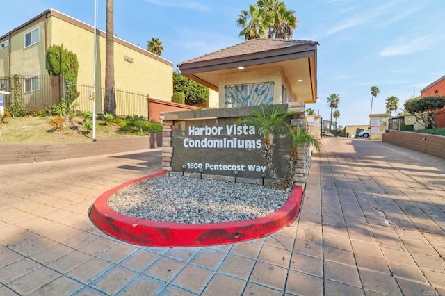 view of community sign