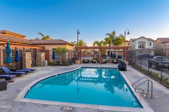 view of swimming pool with a patio