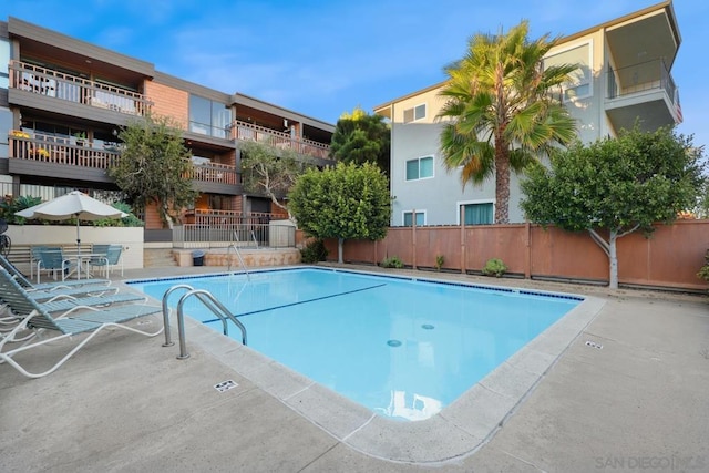 view of pool with a patio