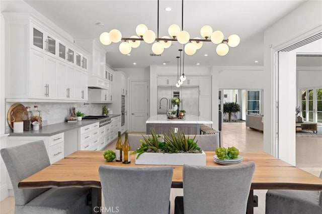 dining room with sink