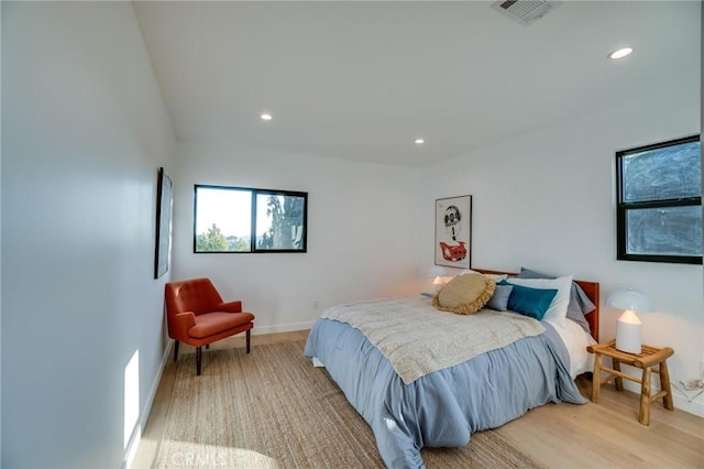 bedroom featuring light wood-type flooring