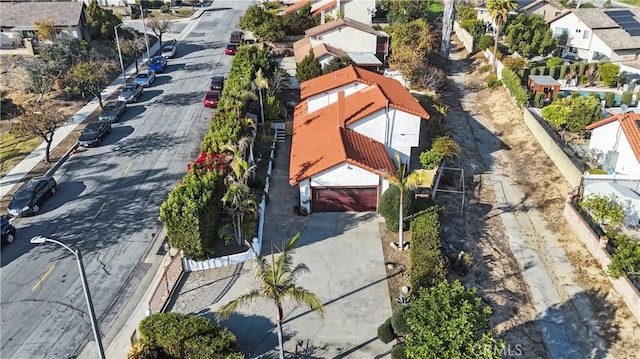 aerial view with a residential view