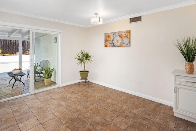 interior space featuring ornamental molding