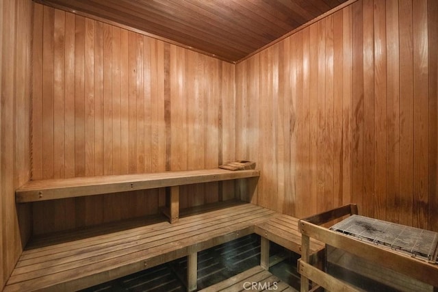 view of sauna