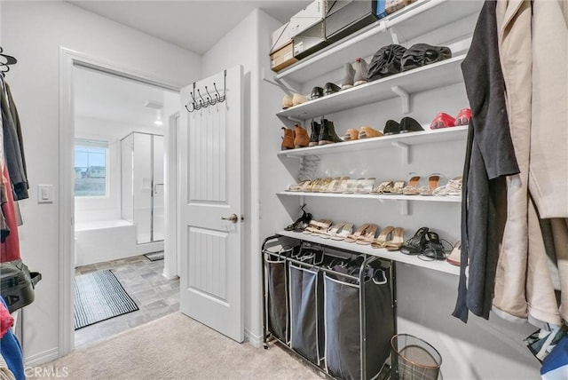 view of walk in closet
