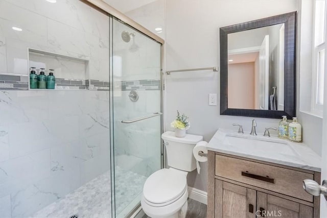 39120 Paradise Way, Cathedral City, CA 92234 - bathroom featuring walk in shower, vanity, and toilet