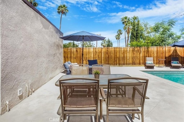 39120 Paradise Way, Cathedral City, CA 92234 - view of patio featuring a fenced in pool and area for grilling