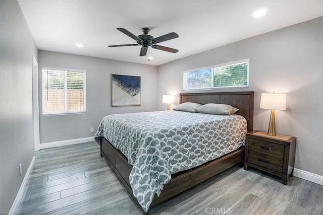 39120 Paradise Way, Cathedral City, CA 92234 - bedroom with hardwood / wood-style floors and ceiling fan