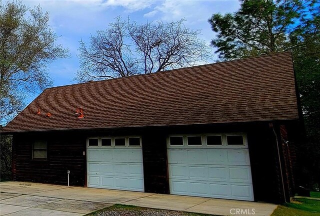 view of garage