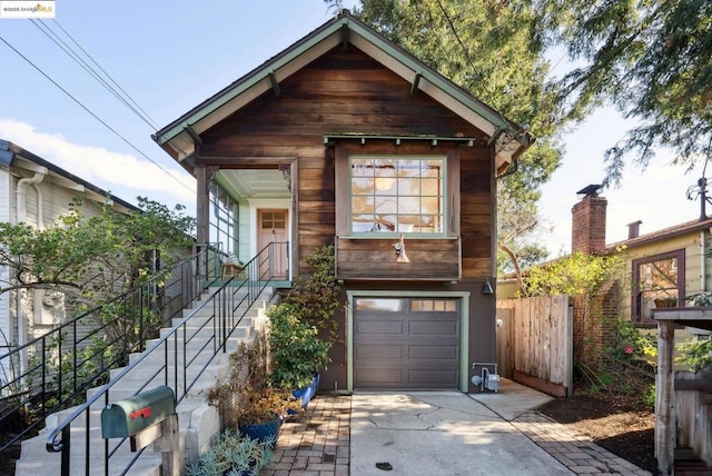 view of front of house with a garage