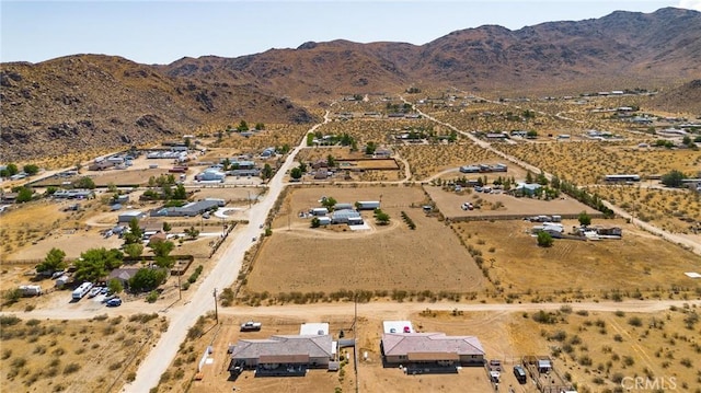 drone / aerial view with a mountain view
