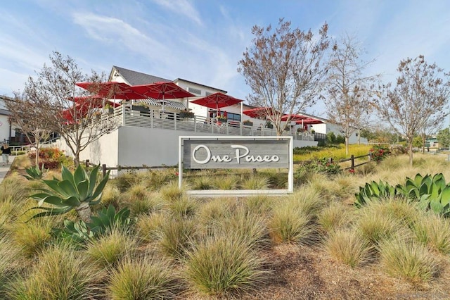 view of community sign