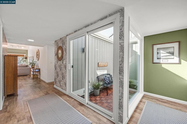 interior space featuring light wood-type flooring