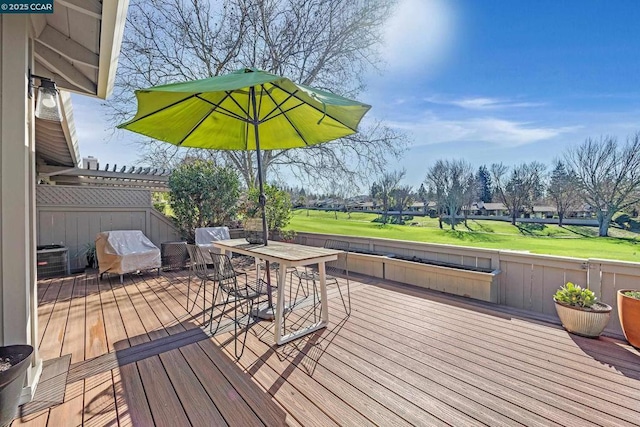 wooden terrace featuring central AC unit and a pergola