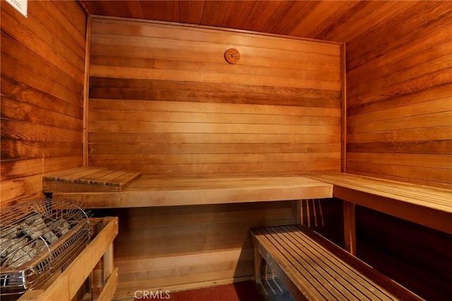 view of sauna