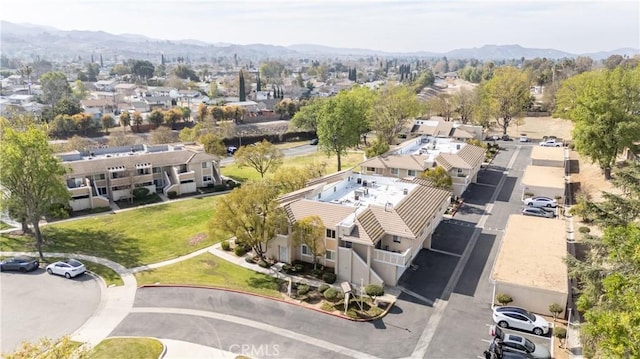 aerial view featuring a mountain view