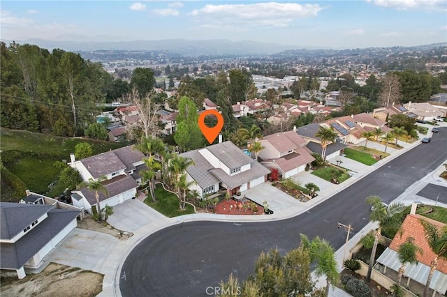 aerial view with a residential view