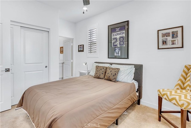 92 Juniper Dr, Rancho Mission Viejo, CA 92694 - carpeted bedroom with a closet, ceiling fan, and baseboards