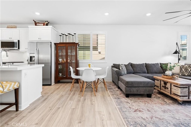 92 Juniper Dr, Rancho Mission Viejo, CA 92694 - living room featuring light wood-style flooring and recessed lighting