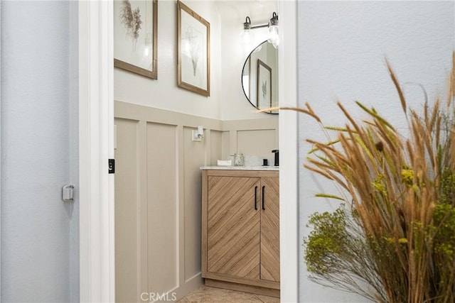 bathroom featuring vanity and tile patterned floors