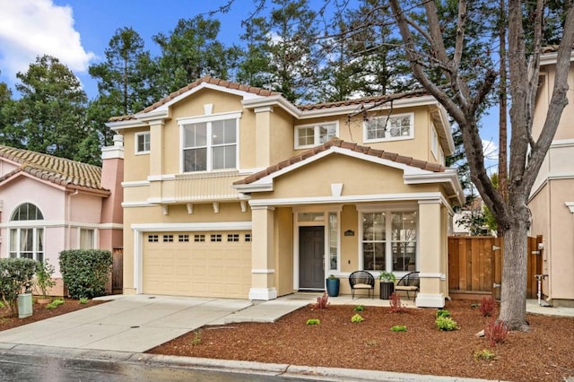 view of front of home featuring a garage and covered porch