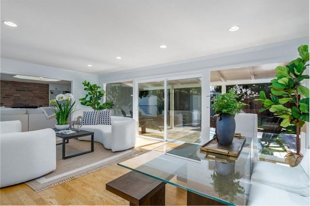 living room featuring hardwood / wood-style floors