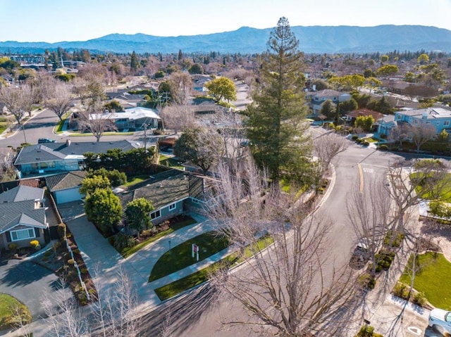 bird's eye view featuring a mountain view