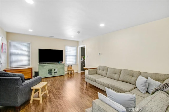 living room featuring hardwood / wood-style flooring