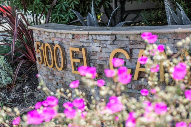 view of community sign