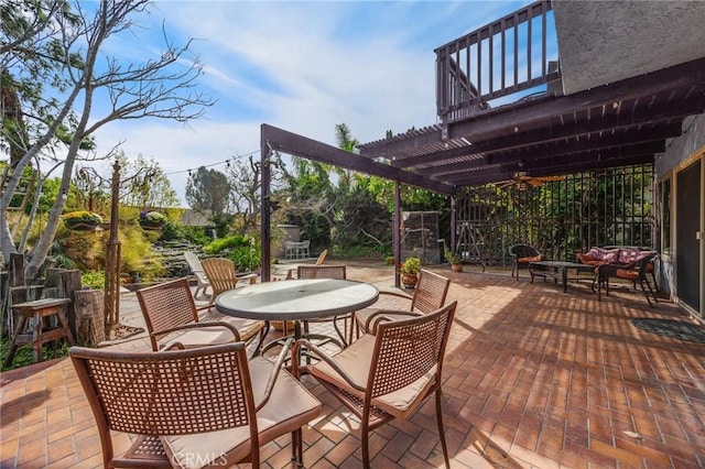 view of patio / terrace with a pergola