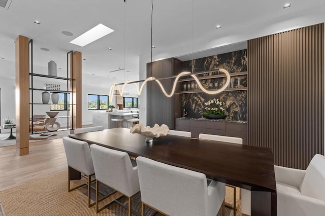 dining area featuring light hardwood / wood-style floors