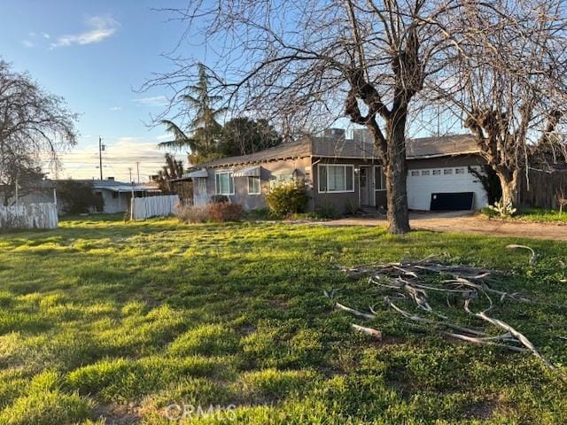 view of yard featuring a garage