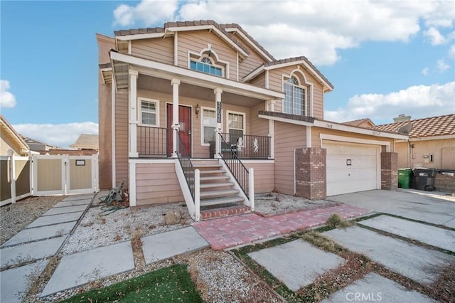 view of front of house with covered porch