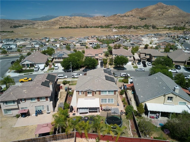 aerial view with a mountain view